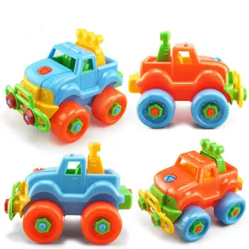 

Kids DIY Cartoon Shape Disassemble Car Puzzle Toy Random Color Children Educational Plastic Diy Disassembly Toy Car