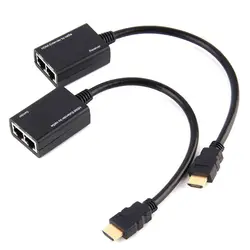 Pohiks 1 пара HDMI по RJ45 CAT5e CAT6 LAN Ethernet Симметрирующий удлинитель Ретранслятор до 100ft Поддержка для Telvision Новый