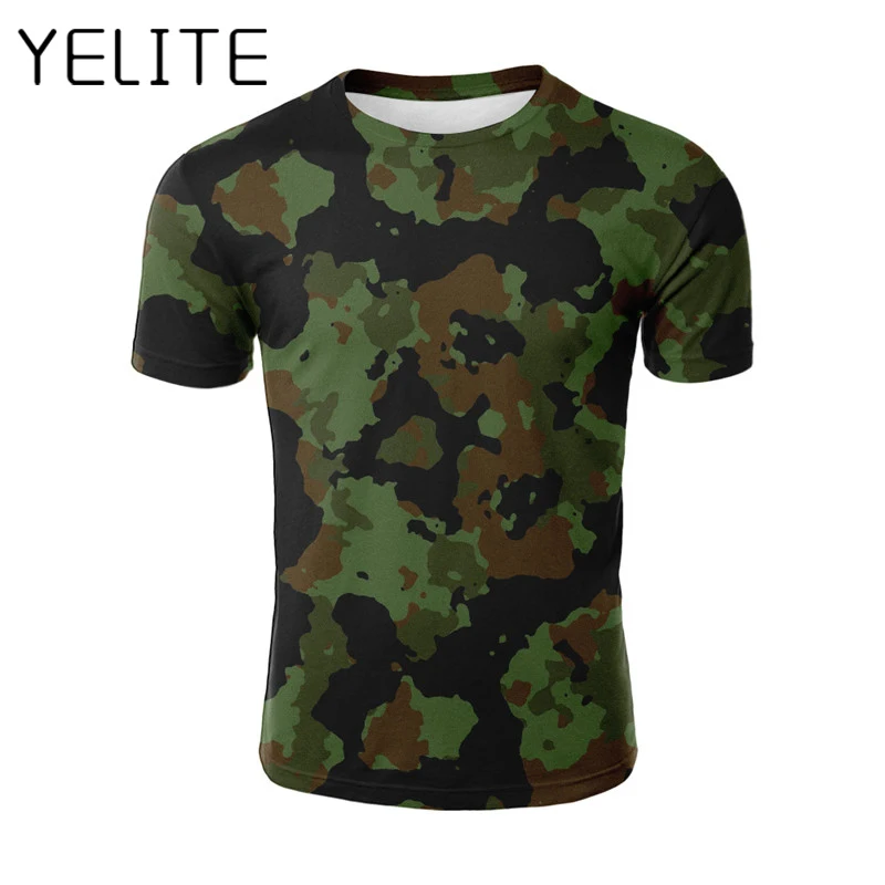 

YELITE Outdoor Tactical Camouflage T Shirt Navy Military Camouflage T-shirt Cool Fashion Fitness Tshirt Streetwear Short Sleeve