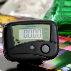 Черный ЖК-цифровой шаг шагомер Запуск калорий Счетчик шагов карманный зажим