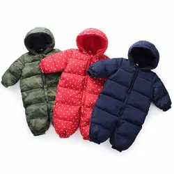 Зимний комбинезон для малышей, зимняя одежда, теплая верхняя одежда из хлопка, пальто, комбинезон, детский зимний комбинезон для мальчиков