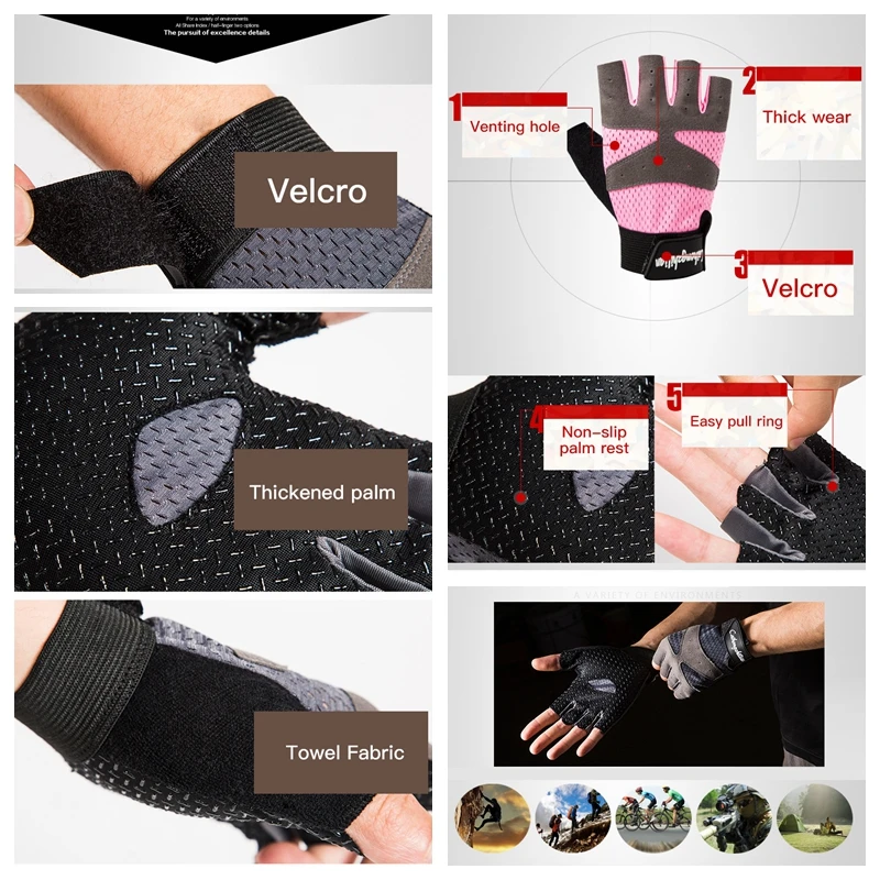 2019 New Gym Gloves Heavyweight Sports Exercise Weight Lifting Gloves Body Building Training Sport Fitness Gloves