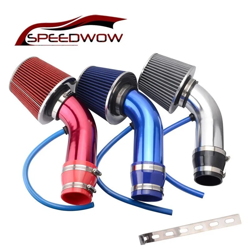 

SPEEDWOW Alumimum 3'' 75mm Car Cold Air Intake System Turbo Induction Pipe Tube+Cone Air Filter