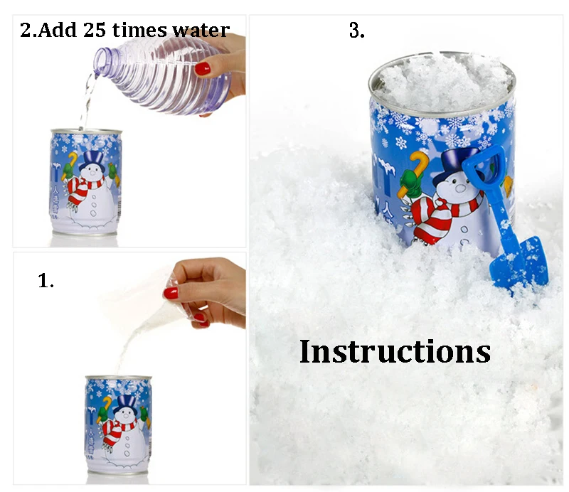 Волшебный Снежный порошок быстрого приготовления искусственный снег с лопатой и затвердевающий порошок для рождественской зимней тематики вечерние украшения