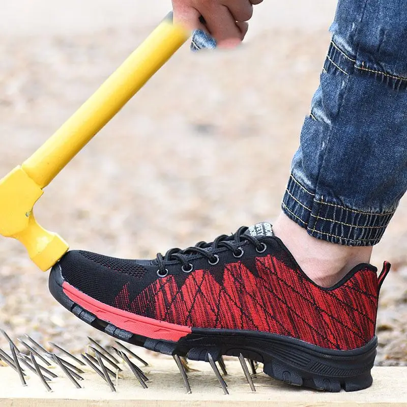 

Women Work Safety Shoes Woman AtreGo Steel Toe Workshoes Mesh Breathable Industrial Safety Labor Insurance Puncture Proof Shoes