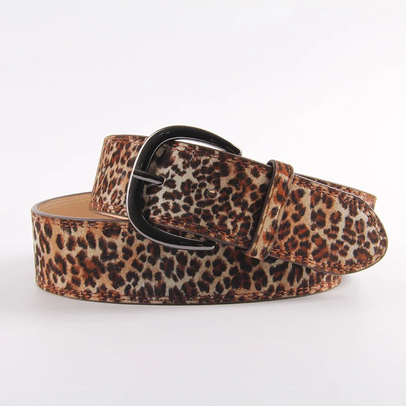 

New Korean Leopard Print Belt For Women Pin Buckle Waist Woman Belt Luxury Desigener Brands PU Leather Belt Female Xmas Gifts