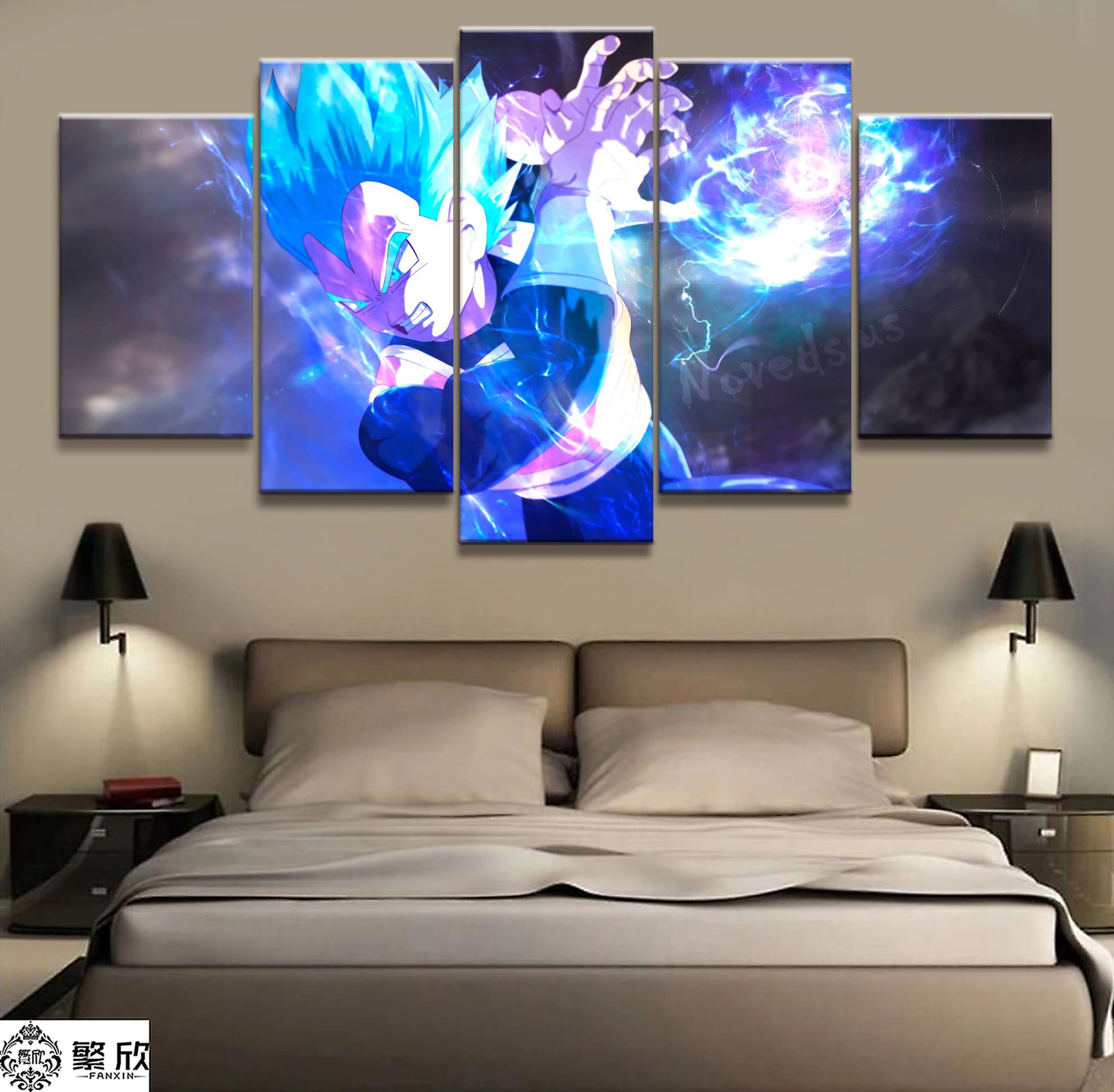 

Home Decor Modular Picture Canvas Painting 5 Piece Dragon Ball Super Animation Poster Wall For Living Room Canvas wholesale