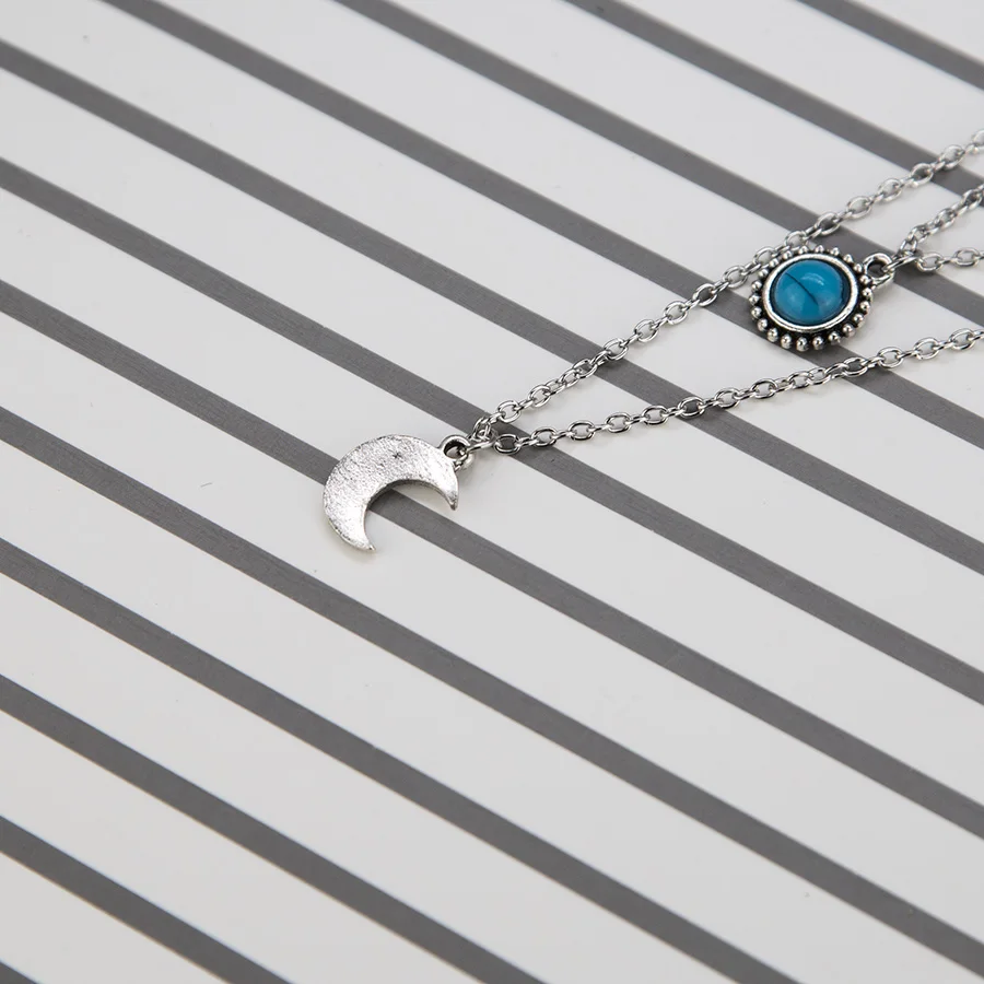 UAM богемное многослойное ожерелье-чокер с цепочкой металлическая Луна и медальон в форме солнца ожерелье для женщин дамы новые пляжные ювелирные изделия