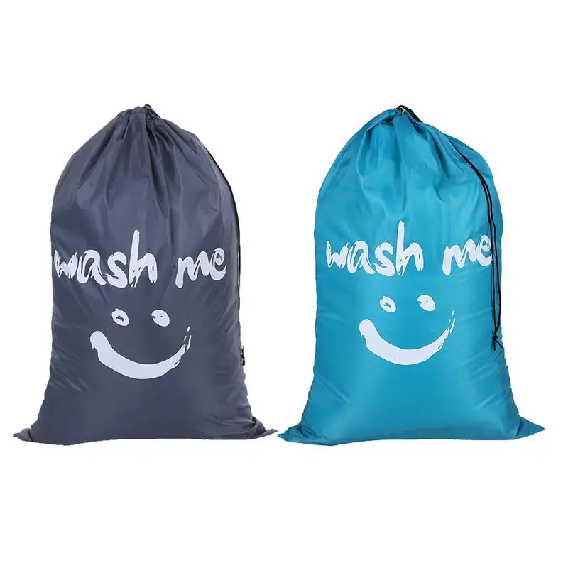 

61x92cm 1PCS Smiling Face Extra Large Nylon Drawstring Laundry Bag Foldable Laundry Basket Storage Bag Organizer #YW