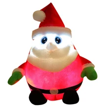 Светодиодный светильник 30 см, пение Рождественской песни, красочные светящиеся плюшевые игрушки Санта Клауса, милые подарки для детей