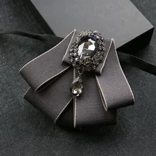 Алмаз мужской Лук Свадебный галстук жениха одежда для шафера Корейская версия прилива мужской галстук-бабочка Британский воротник цветок