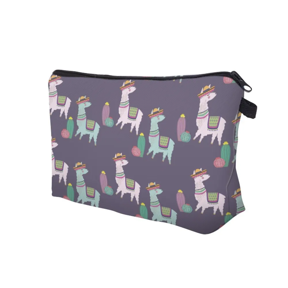 Deanfun Водонепроницаемая шапка Llamas кактус косметички Женская мода Альпака