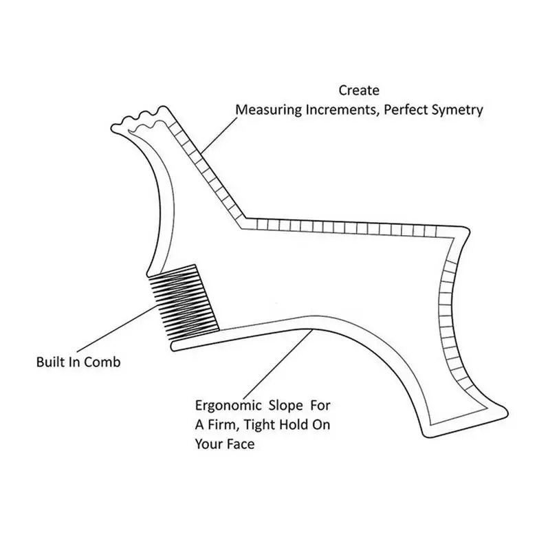 Новое поступление, мужские шаблонные расчески для придания формы бороде, прозрачные мужские расчески для бороды, инструмент для красоты волос, шаблоны для стрижки бороды
