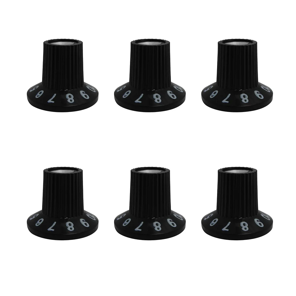 NEW 6pcs Plastic Black Guitar Knobs Amp Amplifier Volume Tone Control Accessories | Спорт и развлечения