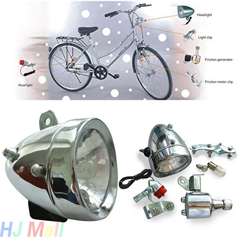 12 В мопед велосипедный фонарь передняя фара велосипедная лампа трение Электрогенератор головной задний фонарь комплект 12 В велосипедные инструменты