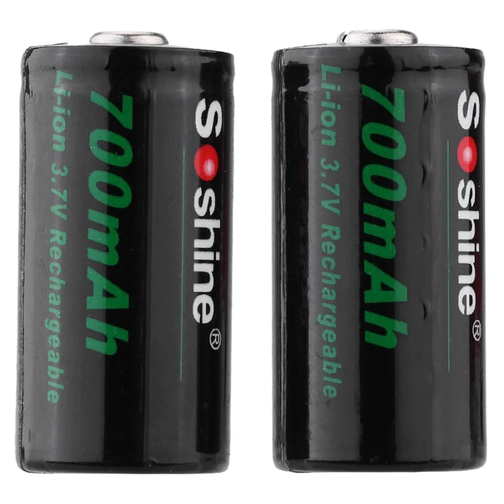 Soshine 2 шт RCR 123 16340 3 7 V 700mAh Защищенный Литий ионный аккумулятор для фонарика