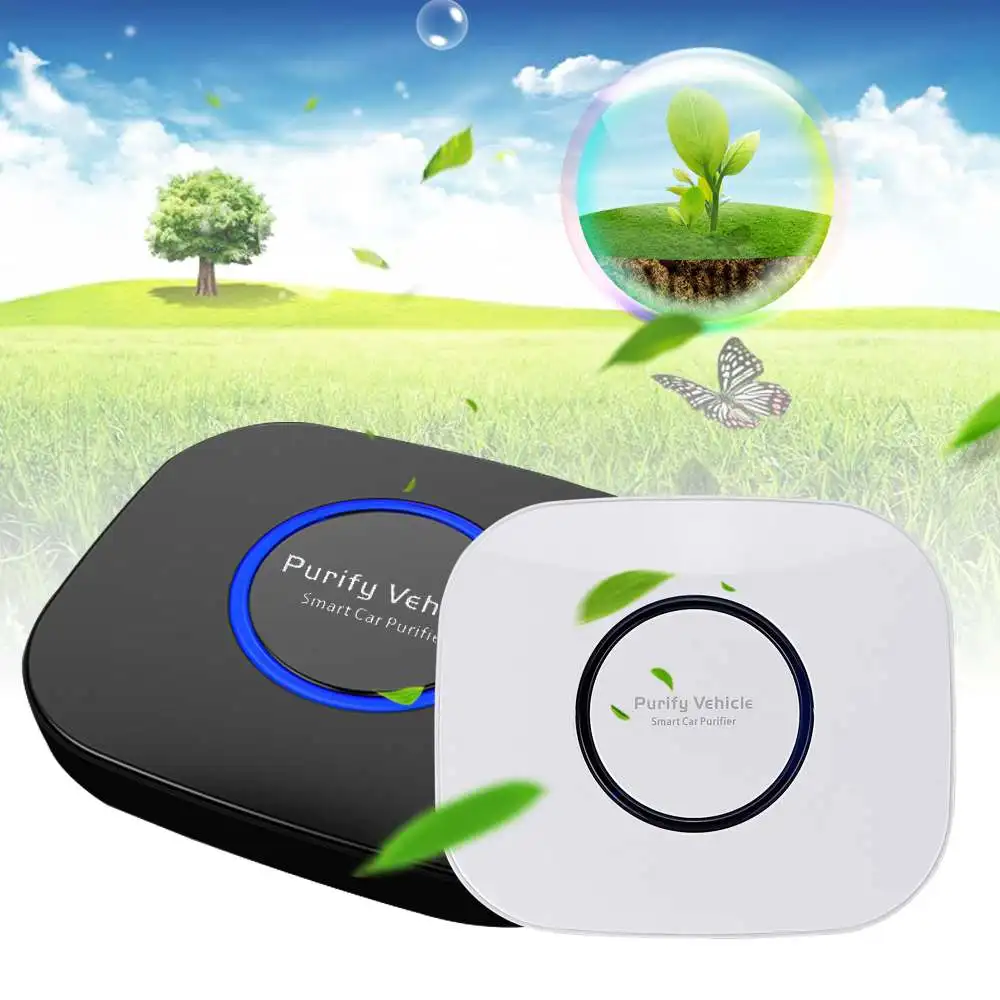 

12V USB Car Air Purifier Negative Ions Air Cleaner Ionizer Air Freshener universal home Pm2.5 Eliminator with USB Car Charger