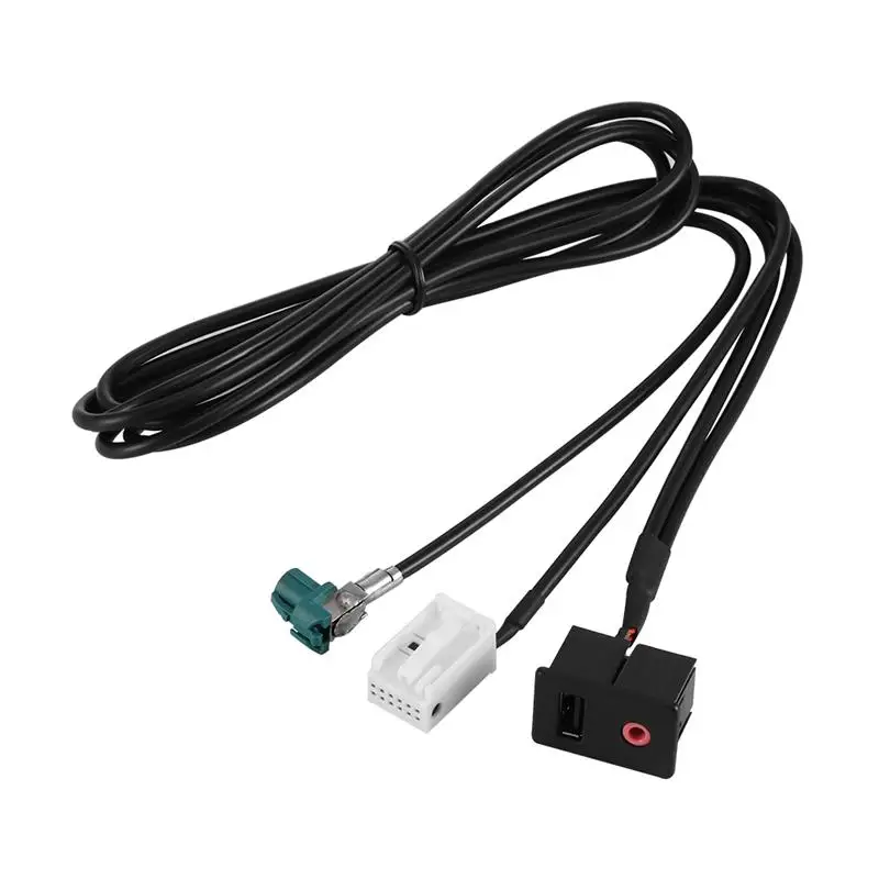 AOZBZ 2 шт. черный Удлинительный аудиокабель USB AUX адаптер для VW T0URAN MAGOTAN новый POLO
