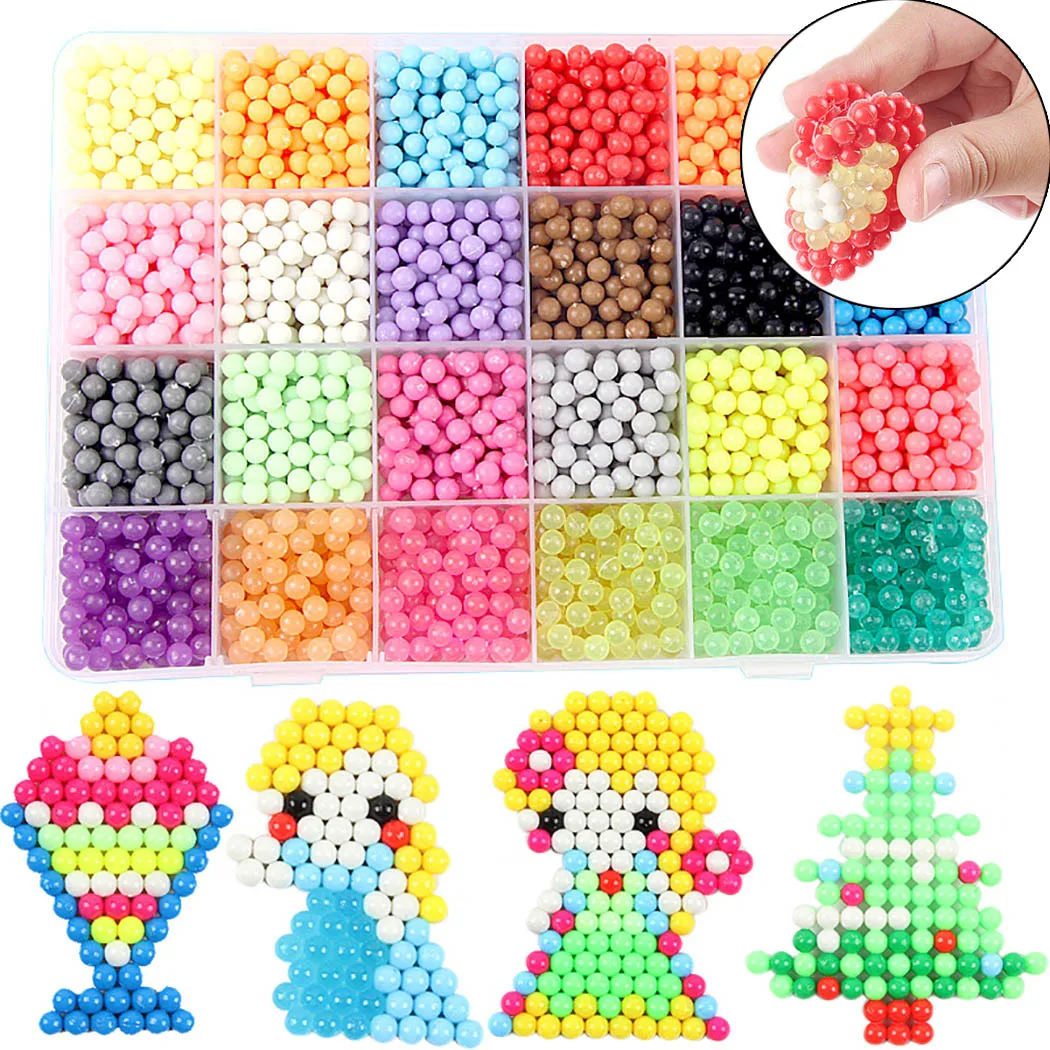 

3000PCS Fuse Bead Magic Art Craft Tool DIY Water Beads With Accessories Sticky Beads Beads Toy for Kids