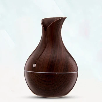 

Essential Humidifier Aroma Oil Diffuser Wood Grain Ultrasonic Wood Air Humidifier Usb Cool Mini Mist Maker Led Lights For Home