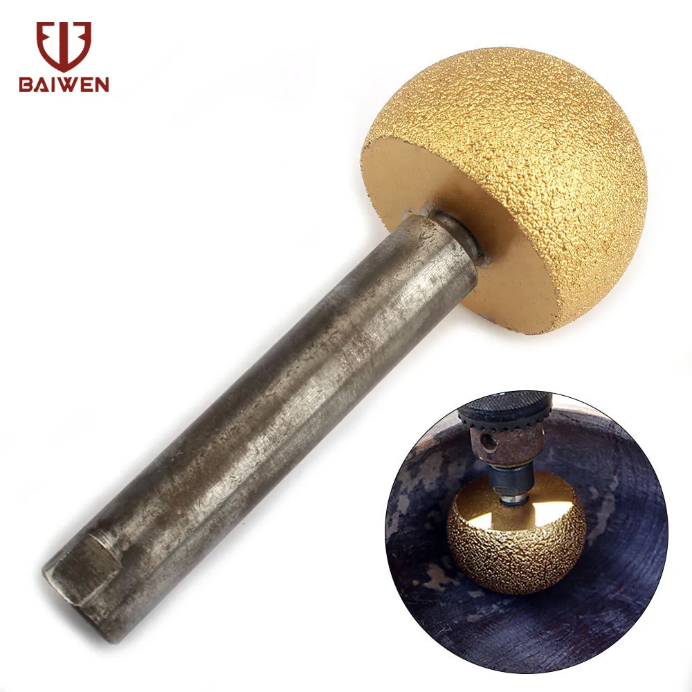 

Vacuum Brazed Diamond Mushroom Polishing Grinding Head For Cobblestone Flower Pot Grinding With Connecting Rod