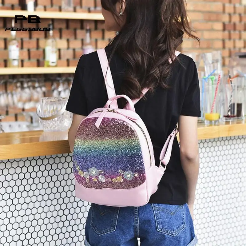 Блестящий женский рюкзак с блестками для девочек-подростков, для путешествий, вместительные рюкзаки, сумки, шикарный рюкзак, Mochila Feminina
