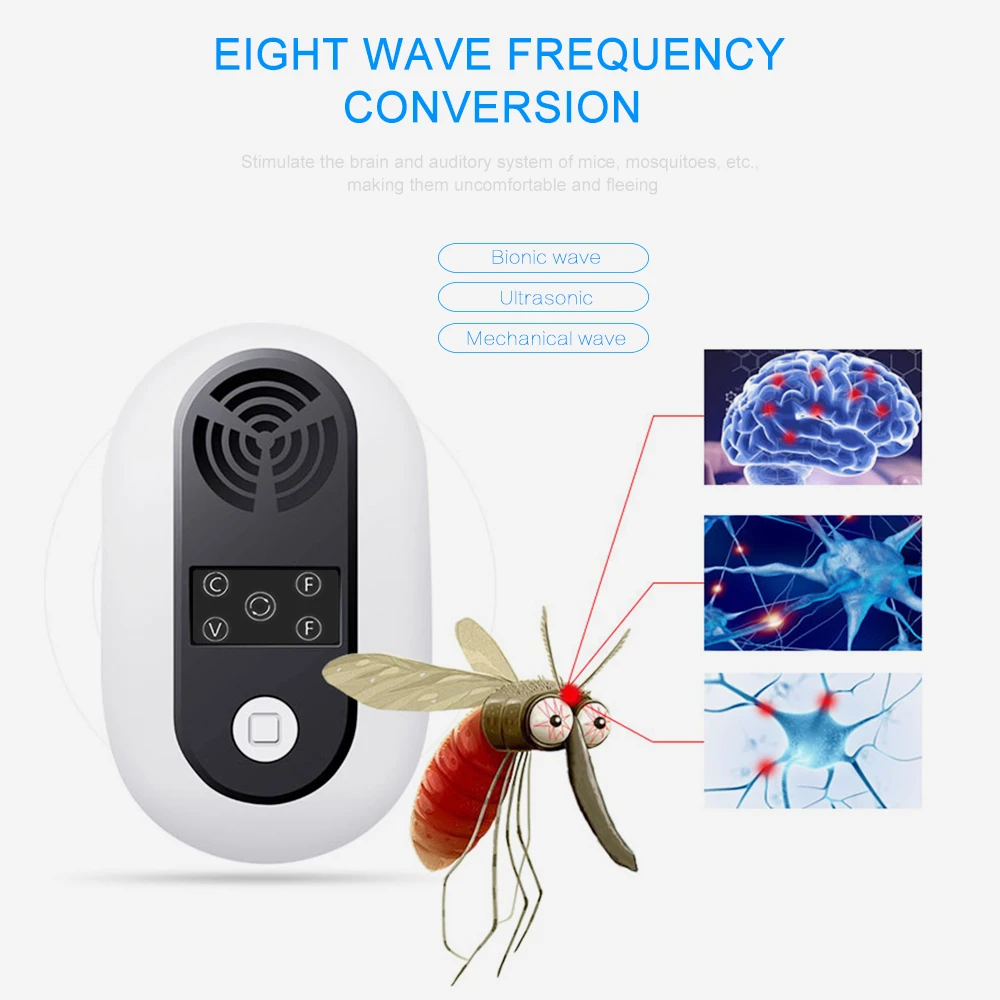 

New Ultrasonic Smart Home Insect Pest Mice Repeller Repellents Anti Rodent Insect Repellent Mole Mouse Cockroach Mosquito Killer
