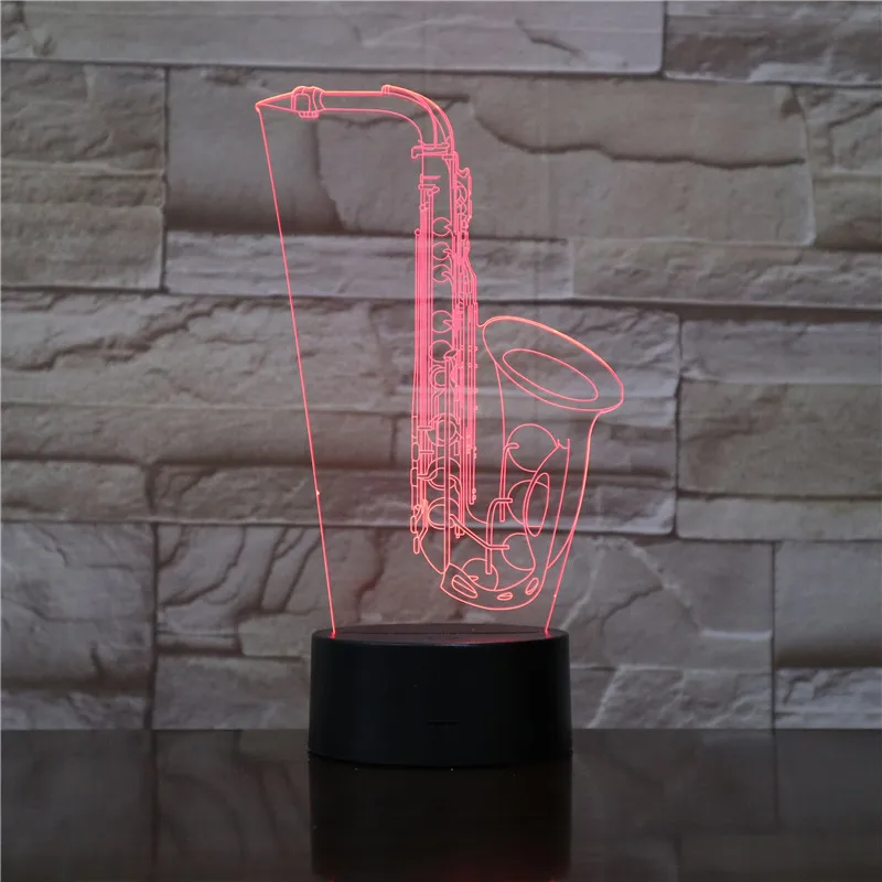 Saxphone настольная лампа 3D Светодиодная Ночная Sax музыкальный инструмент