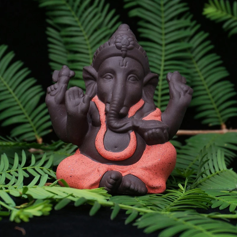 

Meditative Seated Elephant God Statues Figurines Ceramic Decor Article