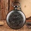 Open Face Roman Numerals Display Pocket Watch Quartz Necklace Watch Black Old Fashion Necklace Watch Gifts for Men Women reloj ► Photo 3/6