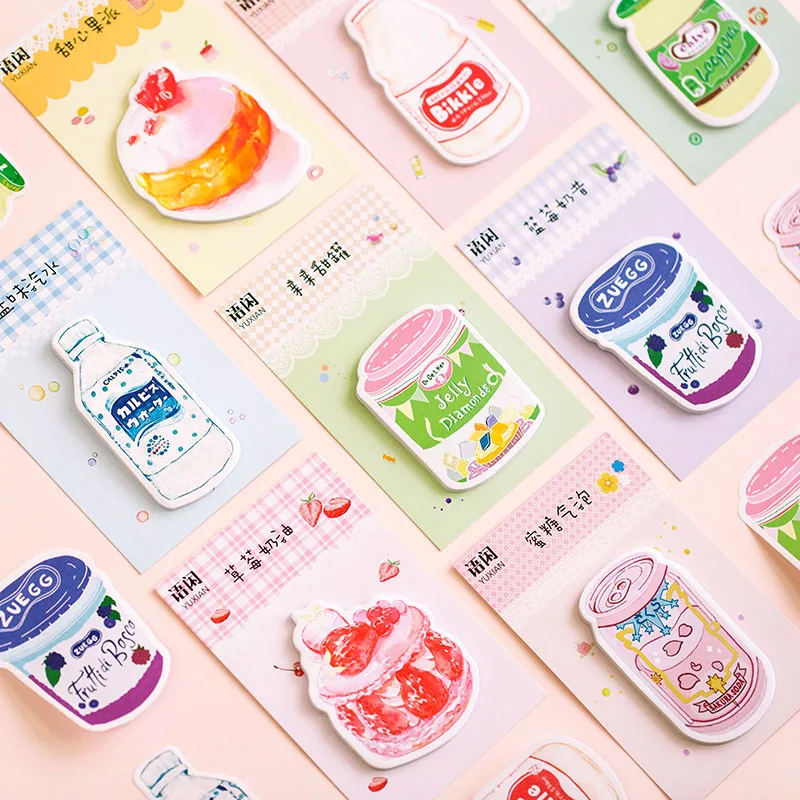 30 листов Kawaii торт блокноты для записей милые Липкие заметки Творческий напиток