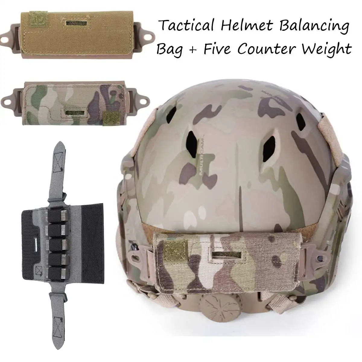 

Tactical Pouch Balancing Bag Counterweight Bag Tactical Combat Helmet Hunting Accessory FAST Rear Multicam Pouch 5 Weights kit