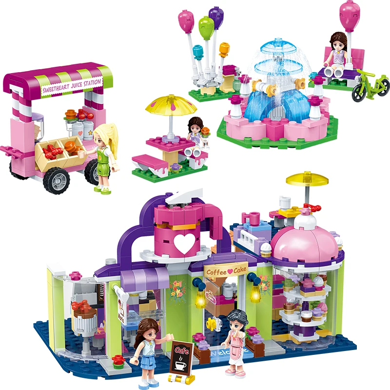 

Princess Party Castle Icecream Car Building Blocks Toys Compatible Legoed Friends Toys For Children Girl Educational Gift Toys