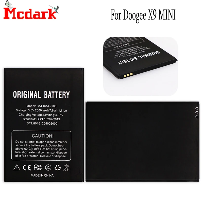 2000 мАч для Doogee X9 мини батарея 5 0 дюймов BAT16542100 Batterie Bateria ACCU AKKU|battery for doogee|battery forbattery