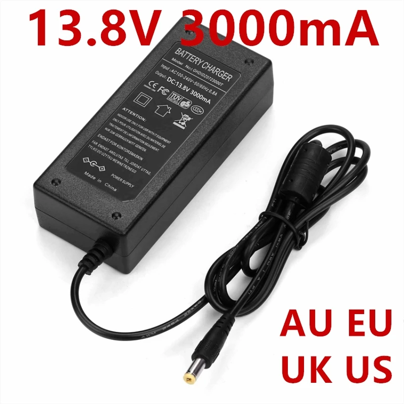 1 шт. 13,8 В 3 А источник питания AC 100-240 В к DC адаптер питания 13.8V3A 3000mA US/EU/UK/AU вилка