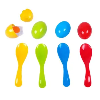 

1pc Egg and Spoon Game Set Funny Creative Plastic Egg Relay Set Balance Game Egg Relay Race for Kids Fun Family Outings