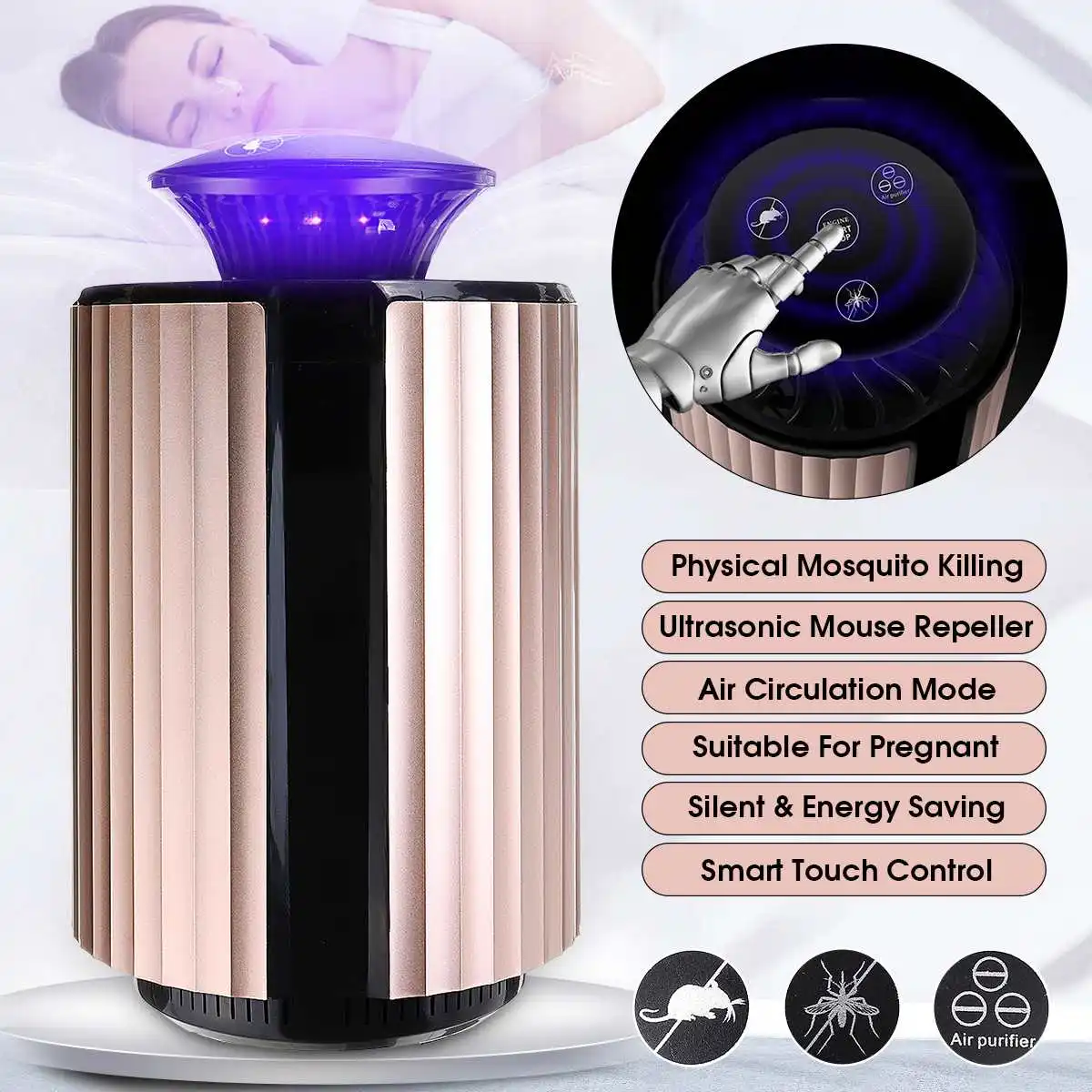 

Electric Mosquito Killer Lamp USB LED Mosquito Killer Bug Zapper Mouse Insect Trap Photocatalysis Outdoor Mute Pest Repeller