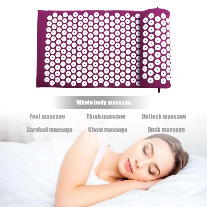 Yoga Massager Cushion Acupuncture Sets Back Pain Relieve Stress Mat With Pillow Indoor Spike Massage and Relaxation Yoga Massager Cushion Acupuncture Sets Back Pain Relieve Stress Mat With Pillow Indoor Spike Massage and Relaxation