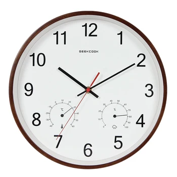 

Geekcook 12 Inch Classic Wall Clocks Silent Quartz Thermometer Hygrometer Humidity Non Ticking For Room Office drop shipping