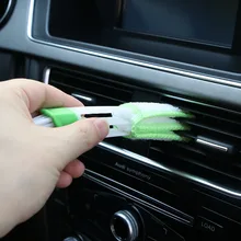 Onever Авто кондиционер на выходе щетка для очистки приборной панели мягкая щетка Пыль кисть для уборки машины Двухсторонняя щетка