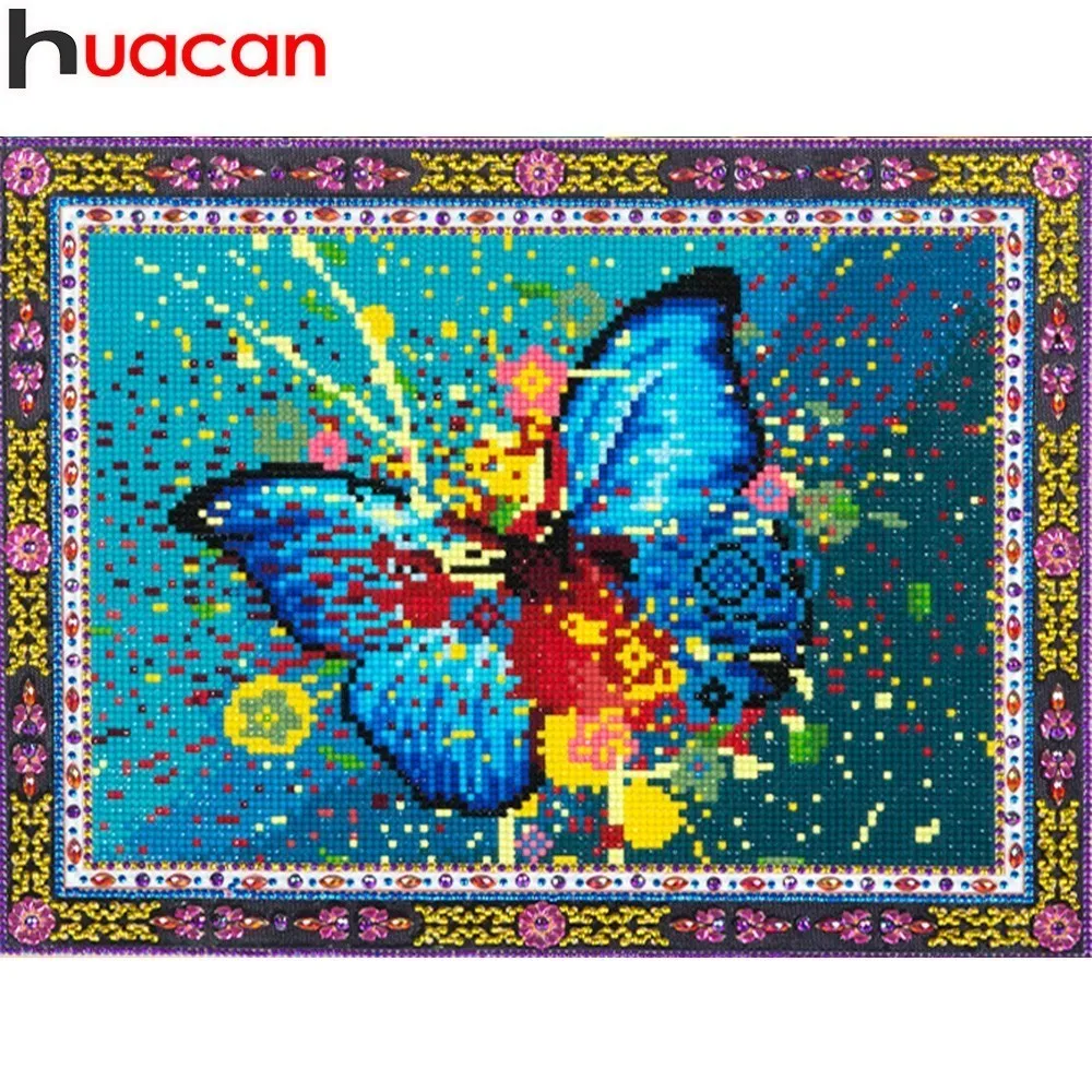 

Huacan Diamond Painting Butterfly Special Shaped Diamond Embroidery Sale Flower Full Round Mosaic Picture Rhinestones 30x40