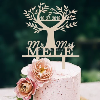 

Tree cake topper Wedding Rustic cake toppers , Last Name topper cake