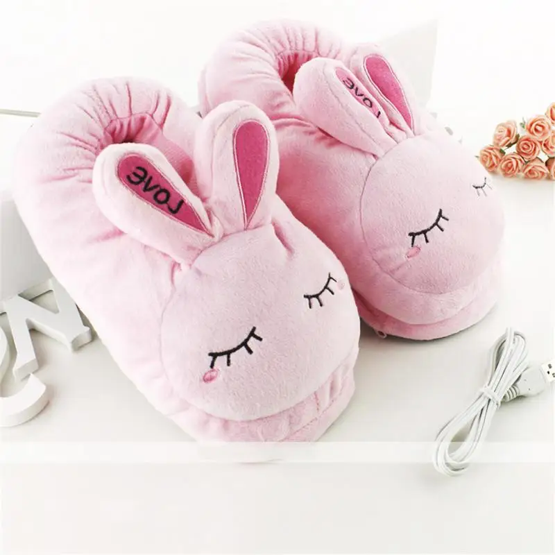 1 Pair Heating Slipper Cartoon Warm Plush Cotton Shoesusb Charging Removable Washable Electric Foot Warmer 2019 | Дом и сад