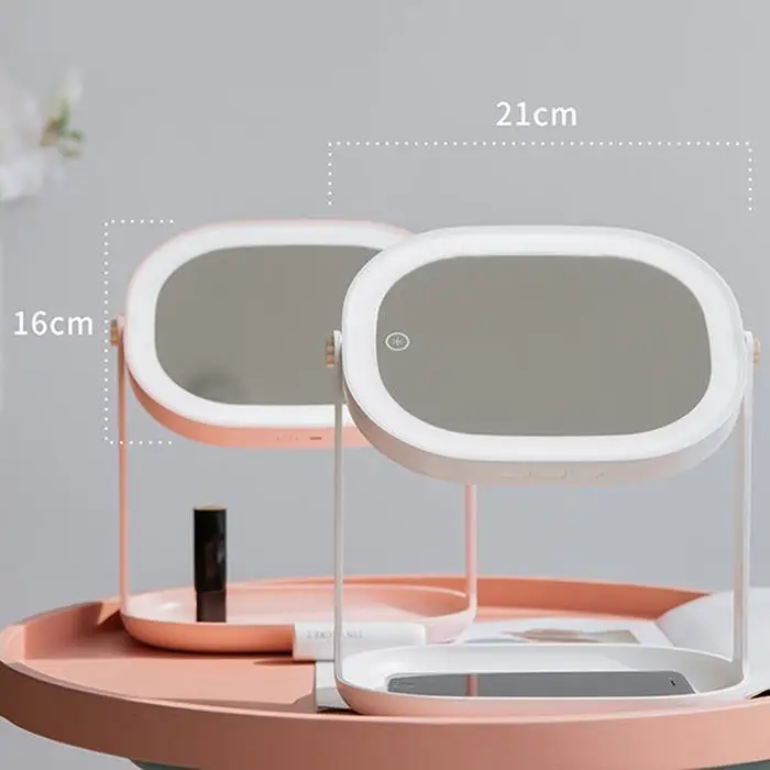 

LED Light Makeup Mirror 360 Degree Adjustable 1900mAh 3.5W Energy-saving Table Desktop Cosmetic Mirrors Tools