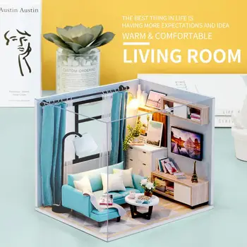 

DIY Cottage House Wooden Hand Assembled Toy House Decoration Innovative Music Movement Living Room Corner Ornaments