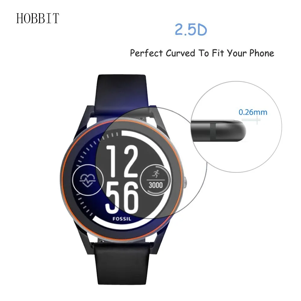 2 упаковки для Fossil Q Control Gen 3 0 мм 2.5D закругленные края 9H прозрачное закаленное
