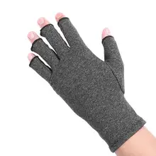 1 пара для женщин и мужчин Хлопок эластичная рука артрита боли в суставах облегчение перчатки Здоровье Уход открытый пальцы компрессионные перчатки E5M1