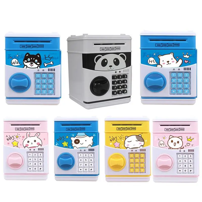 

Cartoon Mini Piggy Bank Safe ATM Bank Password Saving Box Music Money Box Cat Electronic Piggy Bank Paper Money Cash Coin Bank