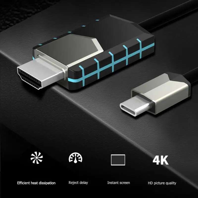 4 K HD USB C Adattatore HDMI di Tipo C al Cavo di HDMI per Audio Video HDTV USB al Convertitore di