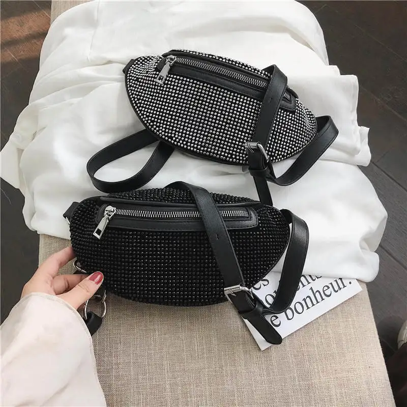 

2019 Waist Bag Women Waist Fanny Packs Belt Bag Luxury PU Leather Chest Handbag Black New Fashion High Quality Punk Belt Bag